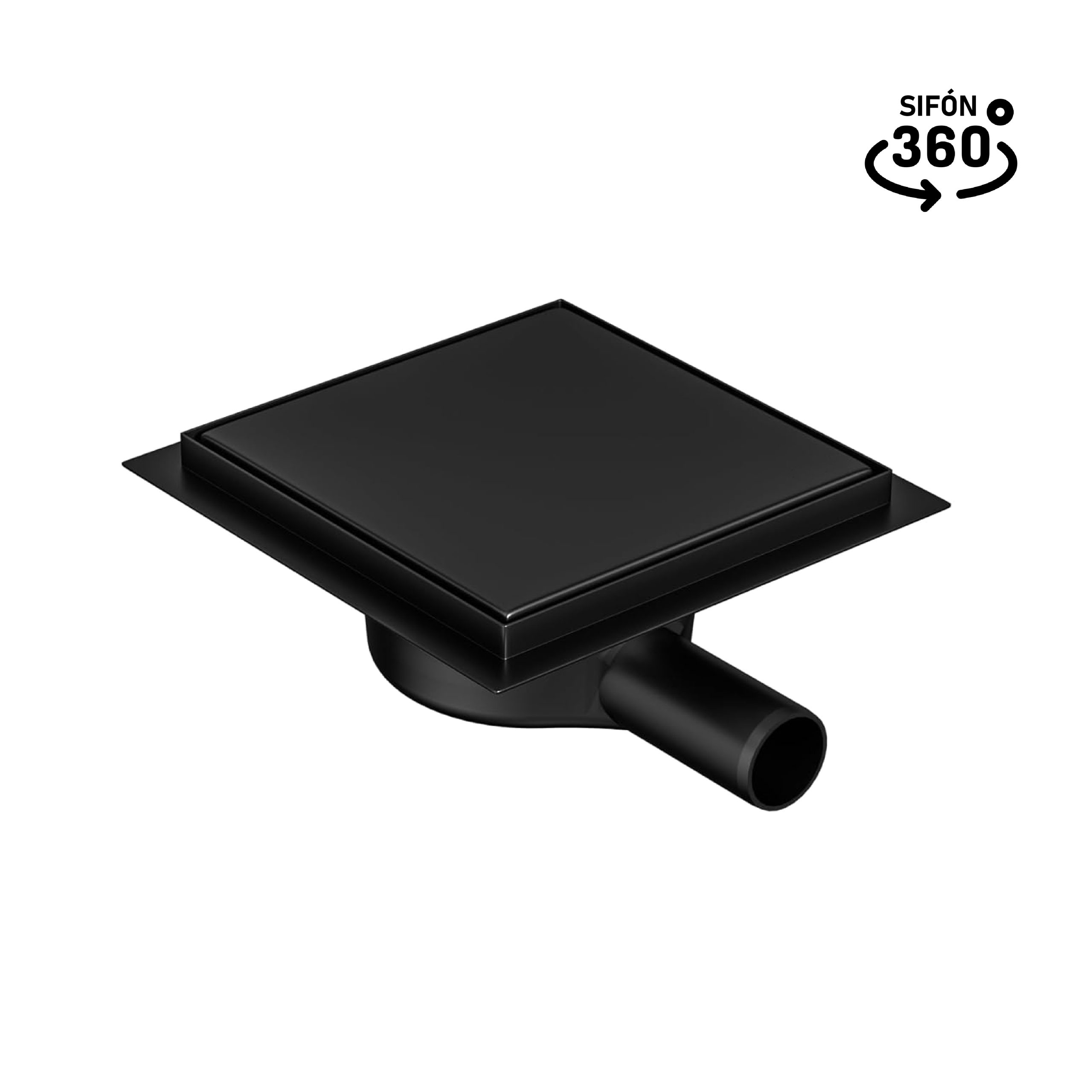 DESAGÜE CUADRADO 2 EN 1 BLACK 360° - GLOSS BLACK EDITION